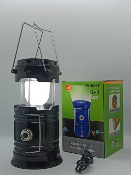 Linterna recargable luz led camping solar  usb senderismo