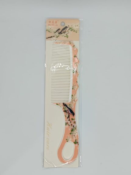 Peine para cabello plástico con color y dibujo flores