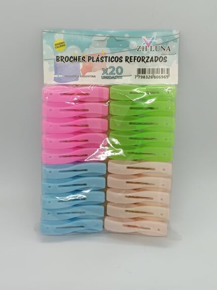 Broche ropa plástico X 20