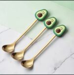 Cucharas de copetín dorado forma frutas o animales X 3 postre café te - 图片 3