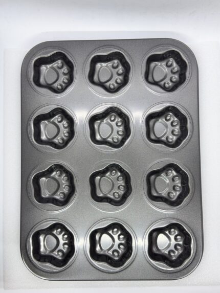 Molde Muffins Patas Huellas Garras Mascota 
Gato Pack X12 Galletas Cupcakes AntiadherentSheshu Home Negro