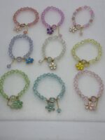 Pulseras De Cuentas Transparentes Elastizadas Con Dije Flores - 图片 2