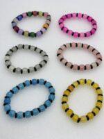 Pulsera De Piedras Estilo Artesanal Elastica Reforzada Multicolor - 图片 2