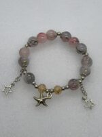 Pulsera De Piedras Estilo Artesanal Elastica Reforzada Con colores