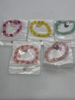 Pulsera De Piedras Estilo Artesanal Elastica Reforzada Multicolor Con Dije Mariposa - 图片 2