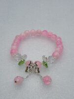 Pulsera De Cristal Elastica Cuentas Colores Vidrio Dije Mariposa