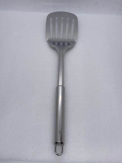 Espátula ranurada de acero inoxidable cocina silver  32cm largo