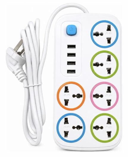 Zapatilla Prolongador 6 Tomas Universales 4 Usb Con Cable