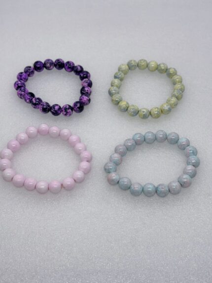 Pulsera De Piedras Estilo Artesanal Elastica Reforzada Multicolor