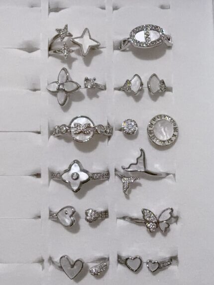 Pack X 1 anillo de plateado forma surtidos