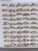 Pack X 1 Anillo de dorado con diamantes forma surtidos - 图片 4