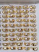 Pack X 1 Anillo de dorado con diamantes para hombres - 图片 2