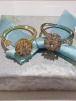 Pack X 1 anillo de redondo Puede rotar de color dorado y plateado