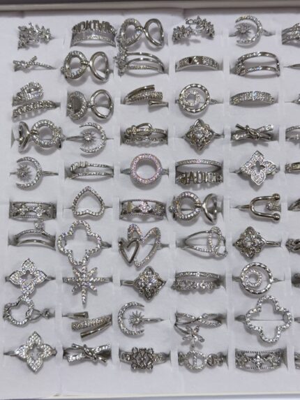 Pack X 1 Anillo de plateado con diamantes