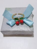 Pack X 1 anillo de apertura dorado en forma de cereza