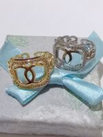 Pack X 1 anillo de “CC” de color dotado y plateado