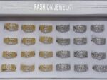 Pack X 1 anillo de letra “SADIOR” de color dorado y plateado - 图片 2