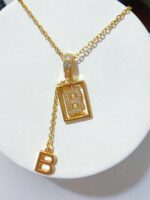 Codena y Dije letra “B” de color dorado - 图片 2