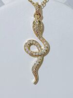 Cadena Y Dije Serpiente color dorado - 图片 2