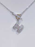 Cadena y dije letra “l H” color plateado - 图片 2