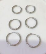 Pack X 12 Aros Aritos Argollas Acero Quirúrgico Plateado（ 4 X 11m ，4 X 13mm，4 X 15 mm）