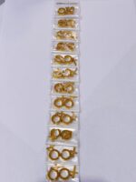 Pack X 12 pares Aros Hombre Mujer Cruz Aros A Presión De Acero Quirúrgico color dorado - 图片 3