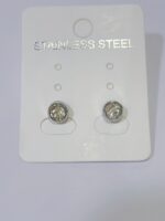 Pack X 12 pares Aros De Strass De Acero Quirúrgico color plateado