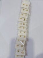 Pack X 12 pares Aros De Strass De Acero Quirúrgico color dorado - 图片 3