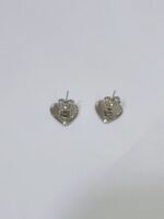 Pack X 12 pares Aros Acero Quirúrgico Plateado de forma corazón con strass - 图片 2