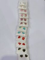Pack X 12 pares Aros Acero Quirúrgico Dorado de forma corazón con strass - 图片 3