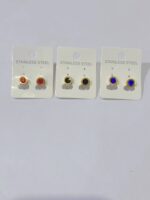Pack X 12 Pares Aros Redondos Acero Quirúrgico Dorado Y Color Hombre Mujer（7mm）