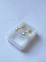 Pack X 12 Pares Aros Abridores Perla （5mm） De Acero Quirúrgico Dorado