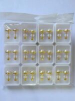 Pack X 12 Pares Aros Abridores Perla De Acero Quirúrgico Dorado - 图片 2